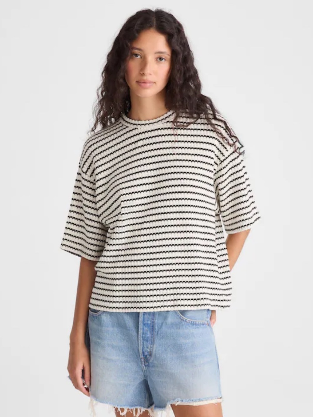 Madewell The Boxy Crop Tee in Allday Jersey
